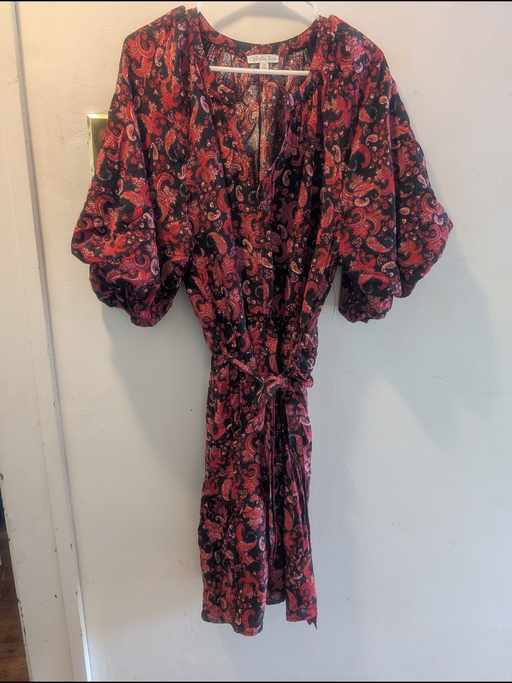 Ophelia Roe - Women's Red Paisley Wrap Dress